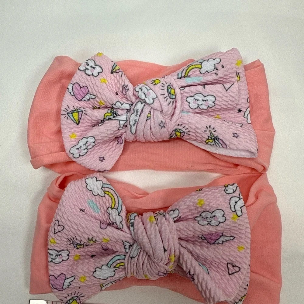 Pink Baby Headband Set with Bow